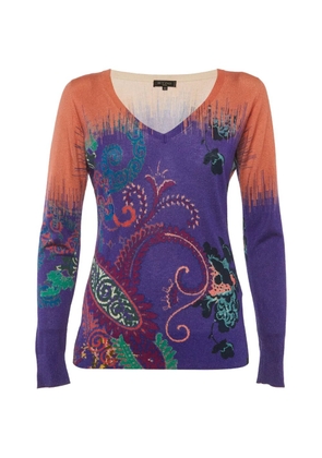 Etro Pre-Owned Paisley V-neck sweater - Purple