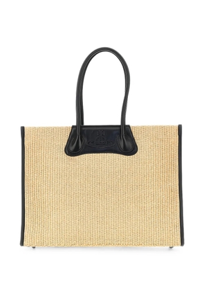 Vivienne Westwood Orb-debossed woven tote bag - Neutrals