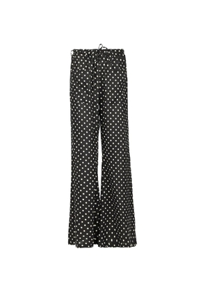Hannes Roether polka dot-print drawstring trousers - Black