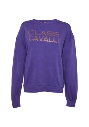 Cavalli Class logo-studded sweatshirt - Purple