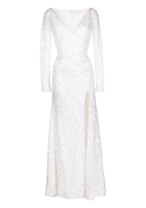 Rachel Gilbert Fluer sequin-embellished gown - White