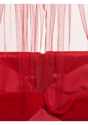 Elisabetta Franchi velvet crop top - Red