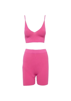 Jacquemus Pre-Owned rib-knit crop top and shorts set - Pink