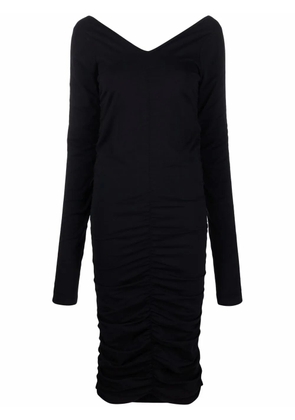 Helmut Lang ruched midi dress - Black
