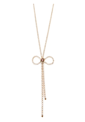 Rosantica crystal-embellished bow necklace - Gold