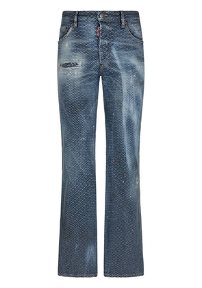 DSQUARED2 embellished low-rise straight-leg jeans - Blue