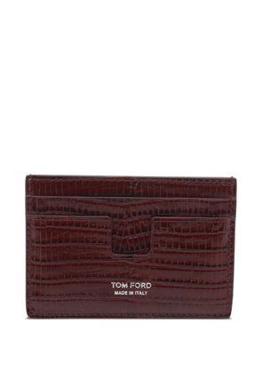TOM FORD croc-effect leather card holder - Red