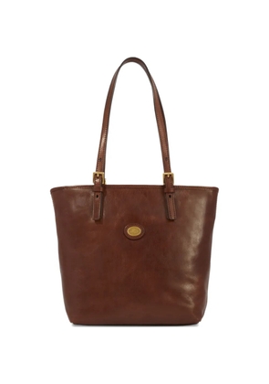 The Bridge leather buckle-detail tote bag - Brown