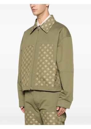 AMIRI monogram-pattern panelled jacket - Green