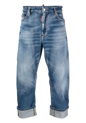 DSQUARED2 logo-print cropped jeans - Blue