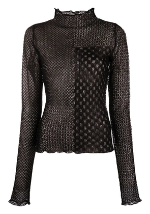 Versace Jeans Couture open-knit roll-neck jumper - Black