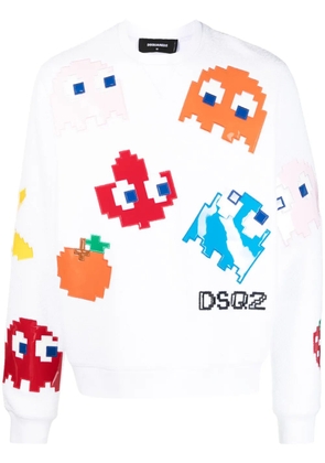 DSQUARED2 cartoon-print cotton sweartshirt - White