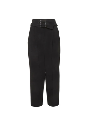 Emporio Armani Pre-Owned belted crepe trousers - Black
