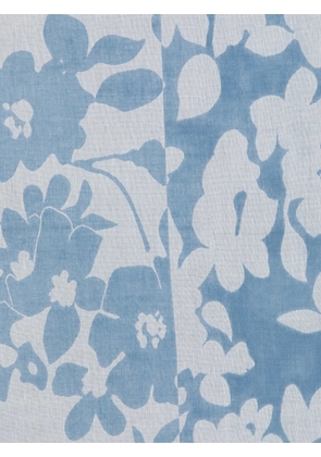 Marc O'Polo floral-print frayed-edge scarf - Blue