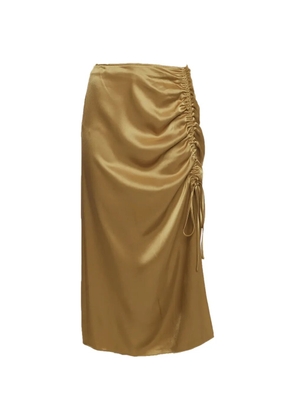Polo Ralph Lauren Vintage ruched slit-detail maxi skirt - Brown