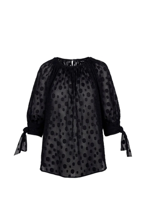Smythe polka-dot tie-sleeve blouse - Black
