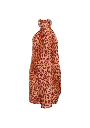 Stella McCartney Pre-Owned leopard-print draped mini dress - Orange