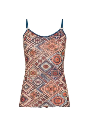 MOMONÌ Airelle geometric-print top - Neutrals