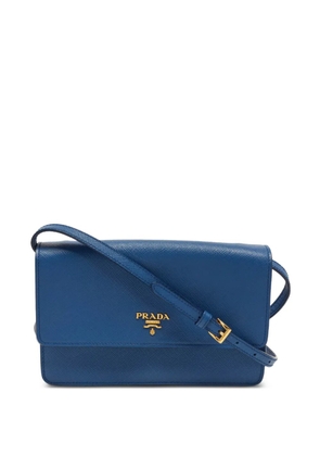 Prada Pre-Owned Saffiano Lux flap wallet on chain - Blue