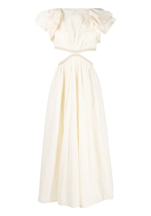 ZIMMERMANN cut-out detail pinstripe dress - Neutrals