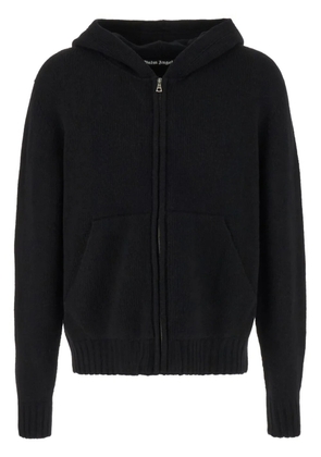 Palm Angels logo-intarsia zip hoodie - Black