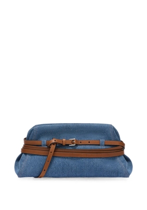 Moschino belted denim clutch bag - Blue