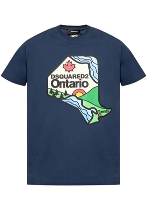 DSQUARED2 logo-print T-shirt - 524 BLUE