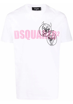 DSQUARED2 logo-print cotton T-shirt - White