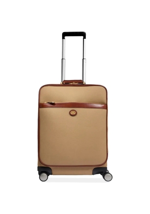The Bridge Story Viaggio Softi leather-trim canvas suitcase - Neutrals