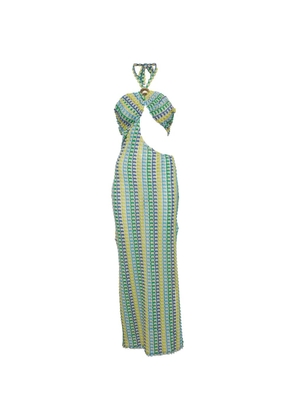 GIZEM PARÇALI crochet-knitted maxi dress - Neutrals