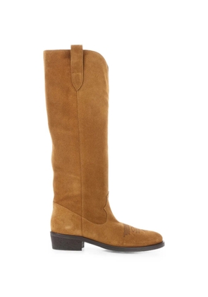 Via Roma 15 round-toe suede boots - Neutrals