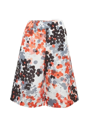 Red Valentino Vintage floral-print flared shorts - White