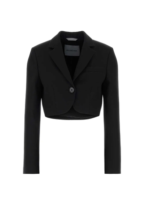 Balenciaga cropped single-breasted blazer - Black
