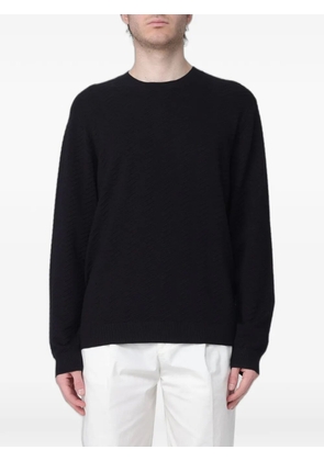 Emporio Armani chevron-knit sweater - Black