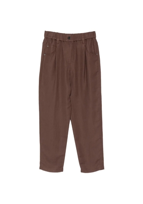 Brunello Cucinelli elasticated-waist straight-leg trousers - Brown