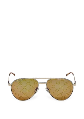 Gucci Eyewear GG monogram pilot-frame sunglasses - Gold