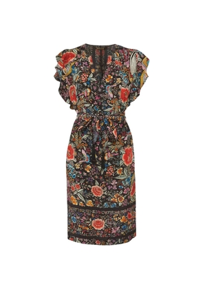 Roberto Cavalli Vintage floral-print midi dress - Black