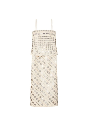 Tory Burch mirror-embellished cotton dress - White