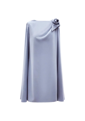Gemy Maalouf floral-detail cape-sleeve dress - Blue