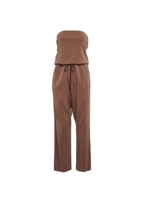 Brunello Cucinelli Vintage strapless drawstring jumpsuit - Brown