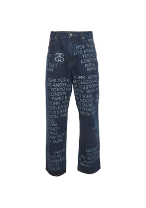 Stüssy Big Ol' City Link print baggy jeans - Blue