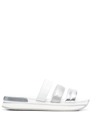Hogan metallic-strap sandals - White