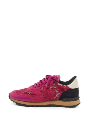 Valentino Garavani Pre-Owned flower-lace sneakers - Pink