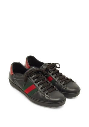 Gucci Pre-Owned Ace Web stripe sneakers - Black