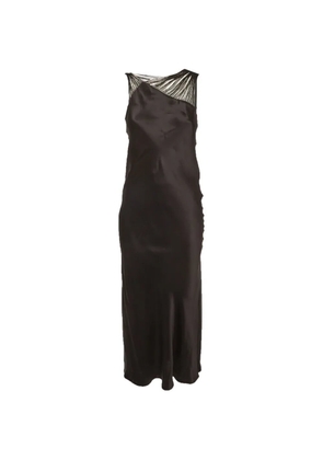 Sportmax asymmetric fringed-strap maxi dress - Black