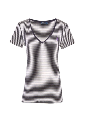 Polo Ralph Lauren Vintage striped V-neck T-shirt - Blue