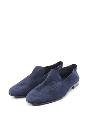 Hermès Pre-Owned Eclipse perforated moccasins - Blue