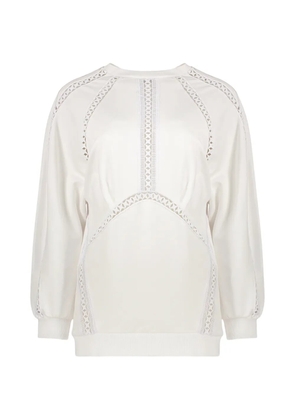 Alberta Ferretti lace-trim blouse - White