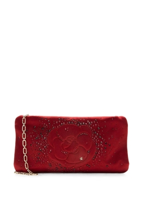CHANEL Pre-Owned 2009-2010 Camellia crystal clutch bag - Red