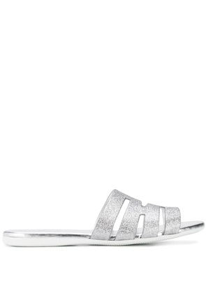 Hogan cut-out glitter slides - Silver